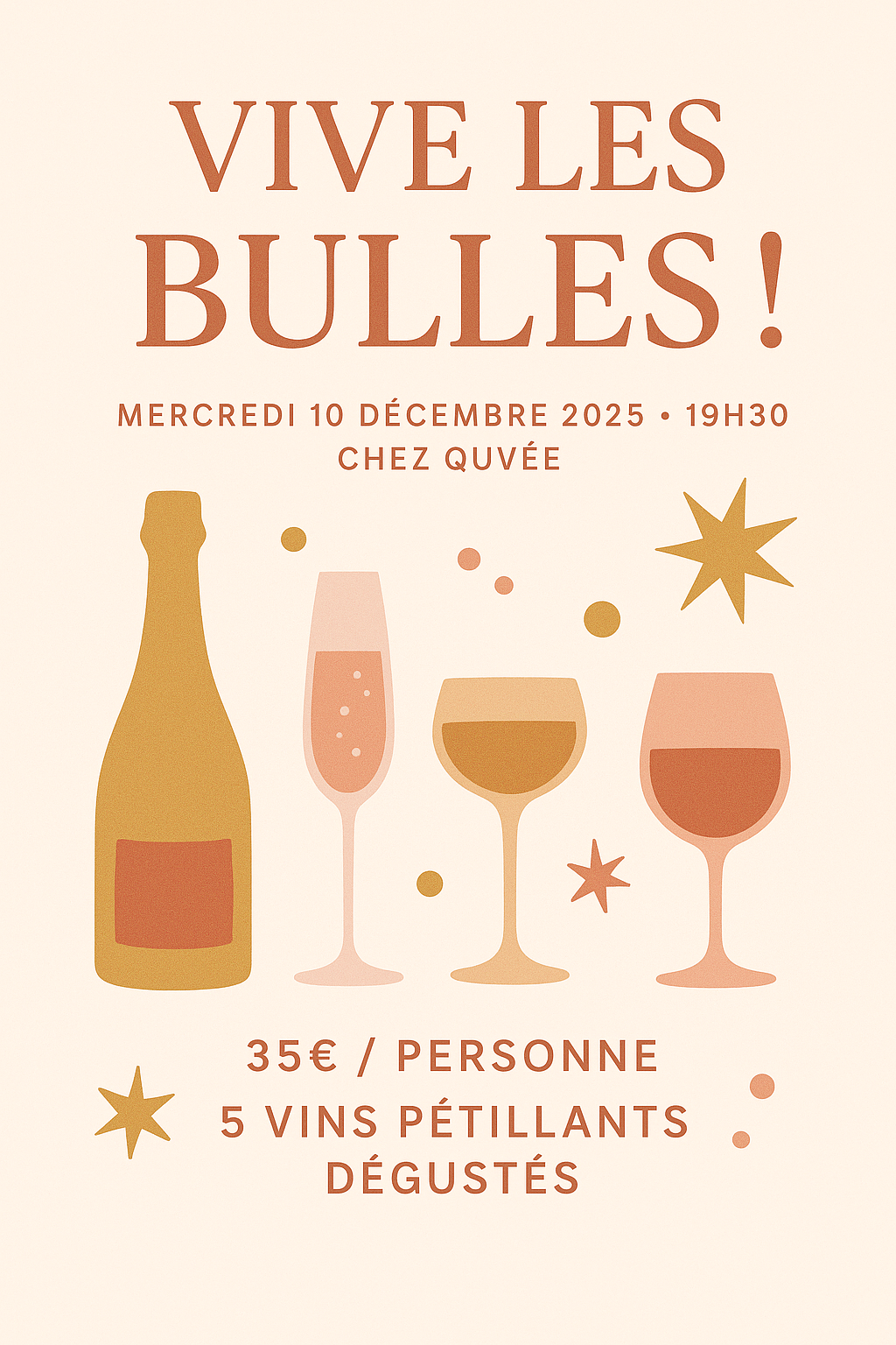 Soirée dégustation - Vive les Bulles ! 🥂