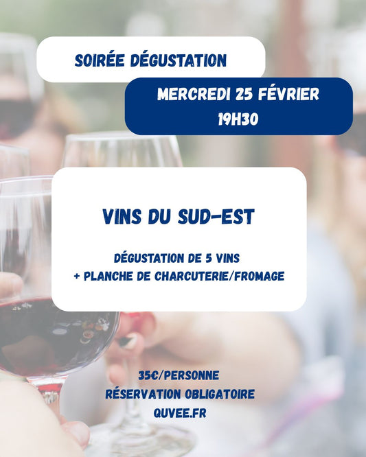 Affiche dégustation vins du Sud-Est du 25022026