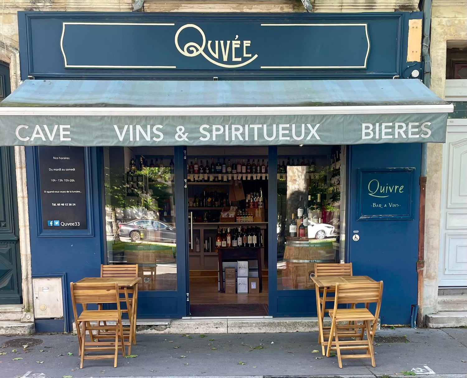 Devanture cave Quvée Bordeaux